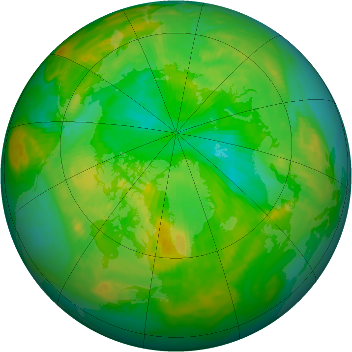 Arctic ozone map for 07 July 1985